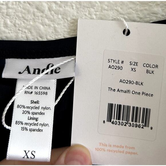 Andie Swim the Amalfi Eco Nylon One Piece in Black XS NWT - Picture 6 of 8